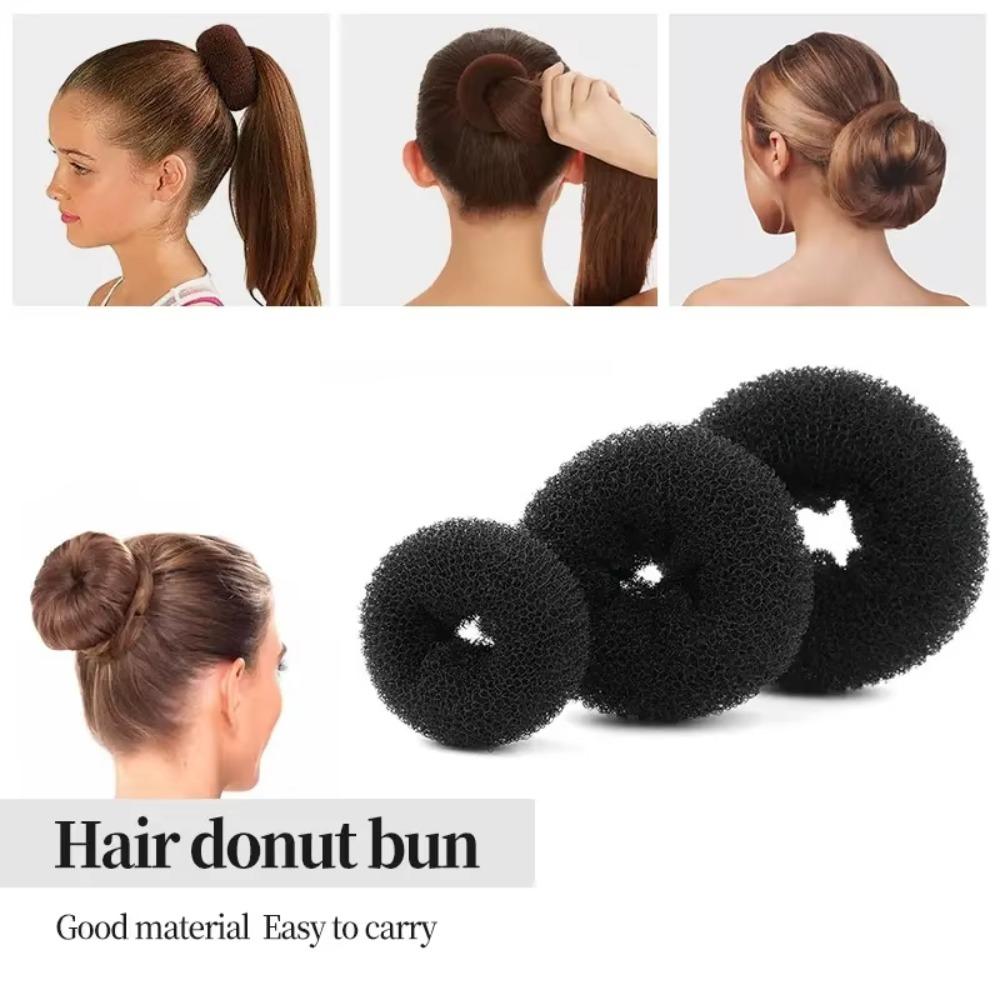 Elastic Hair Ring Nylon Donut Hair Bun Maker Durability Hair Styler  for Girls Women