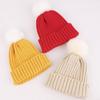 Winter Pompom Baby Beanie Cap Thicken Warm Woolen Knitted Hat for Kids Boy Girl Solid Color Crochet Hats