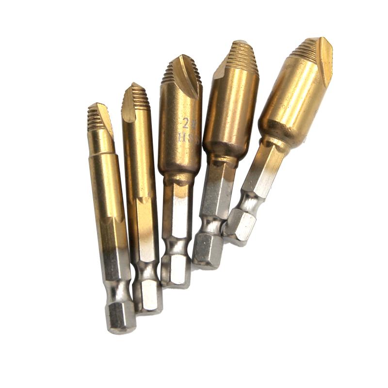 5pc hexagonal handle single head screw extractor wooden screw iron screw slide tooth broken end removal power tool accessory set