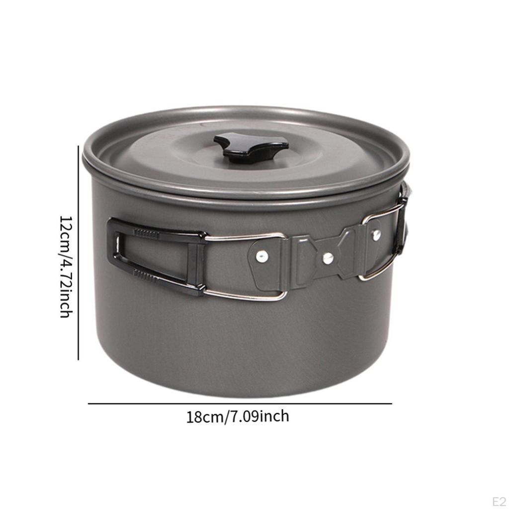 Cooking Pot Cookware High Capacity Handle Portable Outdoor Pan for Backpacking