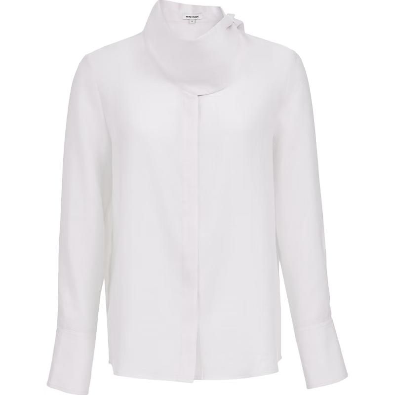 VEROMODA Lyocell Wool Blend Neck-Tie Blouse