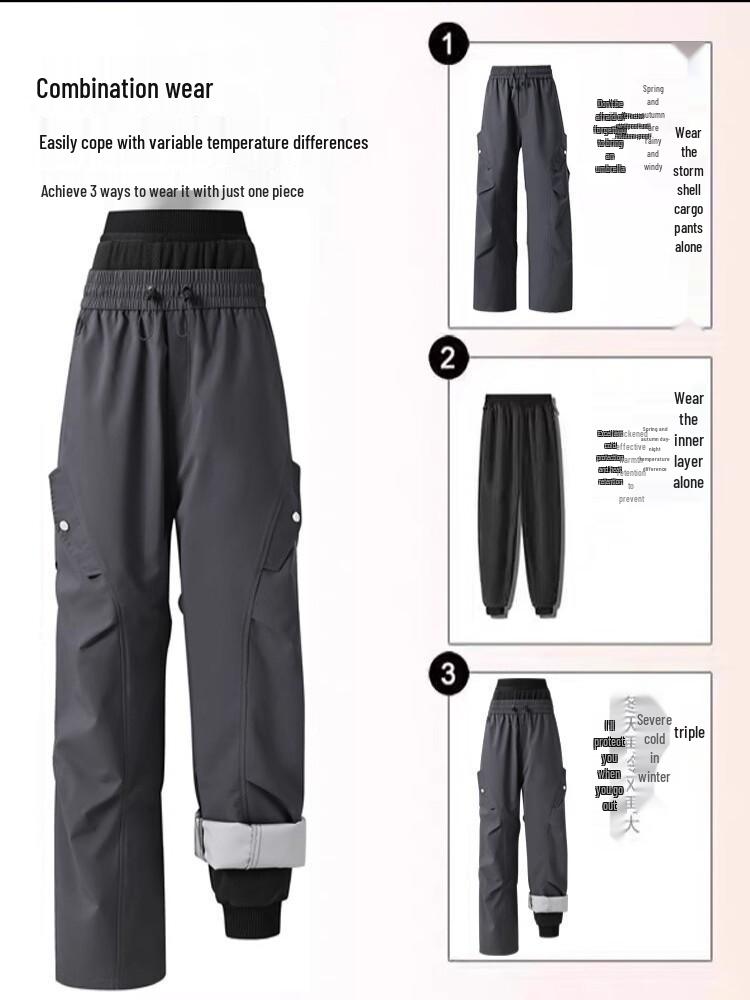 3-in-1 Men's and Women's Ski Pants: Fleece-Lined, Windproof, Waterproof for -40°C Winter Outdoors.