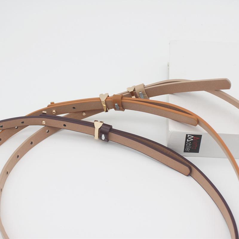 Decorative Glossy Multi-Color Pu Thin Small Belt Women'S Silver Belt Women