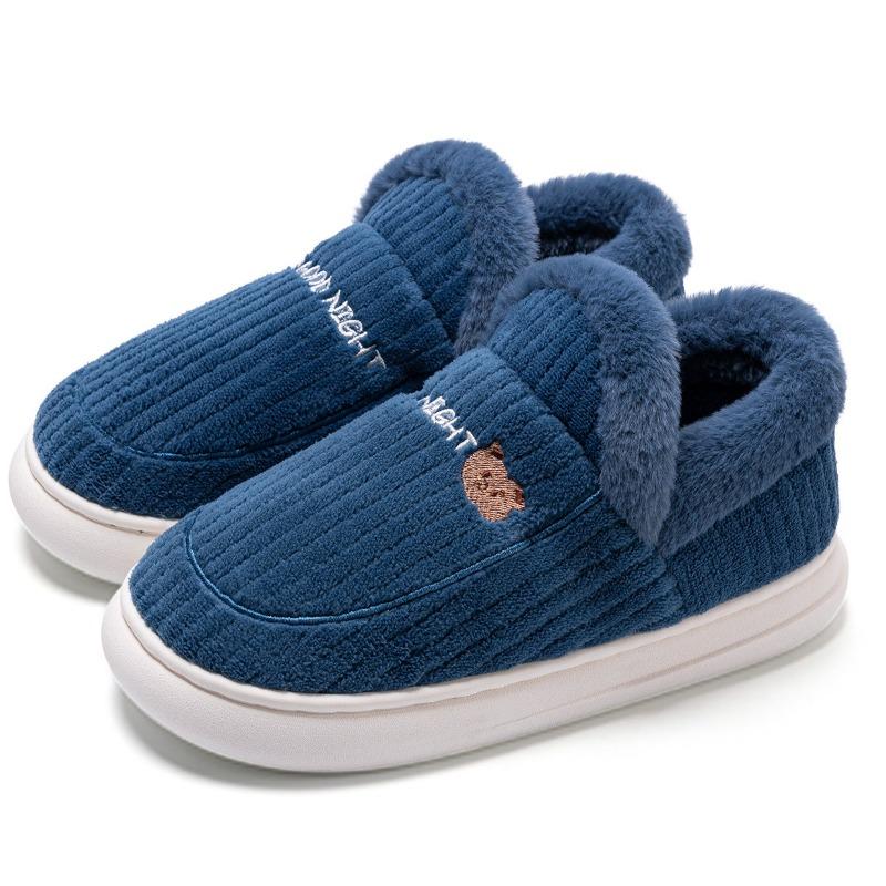 Cotton Slippers Women's Winter New Indoor Home Fluffy Confinement Warm Non-slip Bag and Cotton Shoes Women