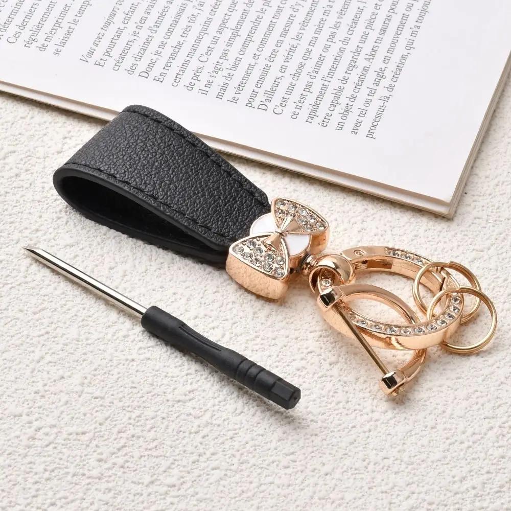 Key Holder Luxury Genuine Leather Keychain Matte Buckle Keys Organizer Car Key Pendant Bag Charms Ladies Bag Fashion Decoration