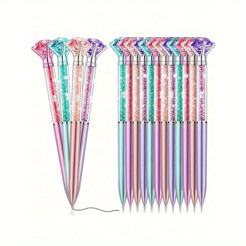 

Ручки шариковые с мерцающими кристаллами и стразами - Выдвижные, средний стержень - Идеально подходят для свадеб, офиса, школы 1PC/random Color разноцветный