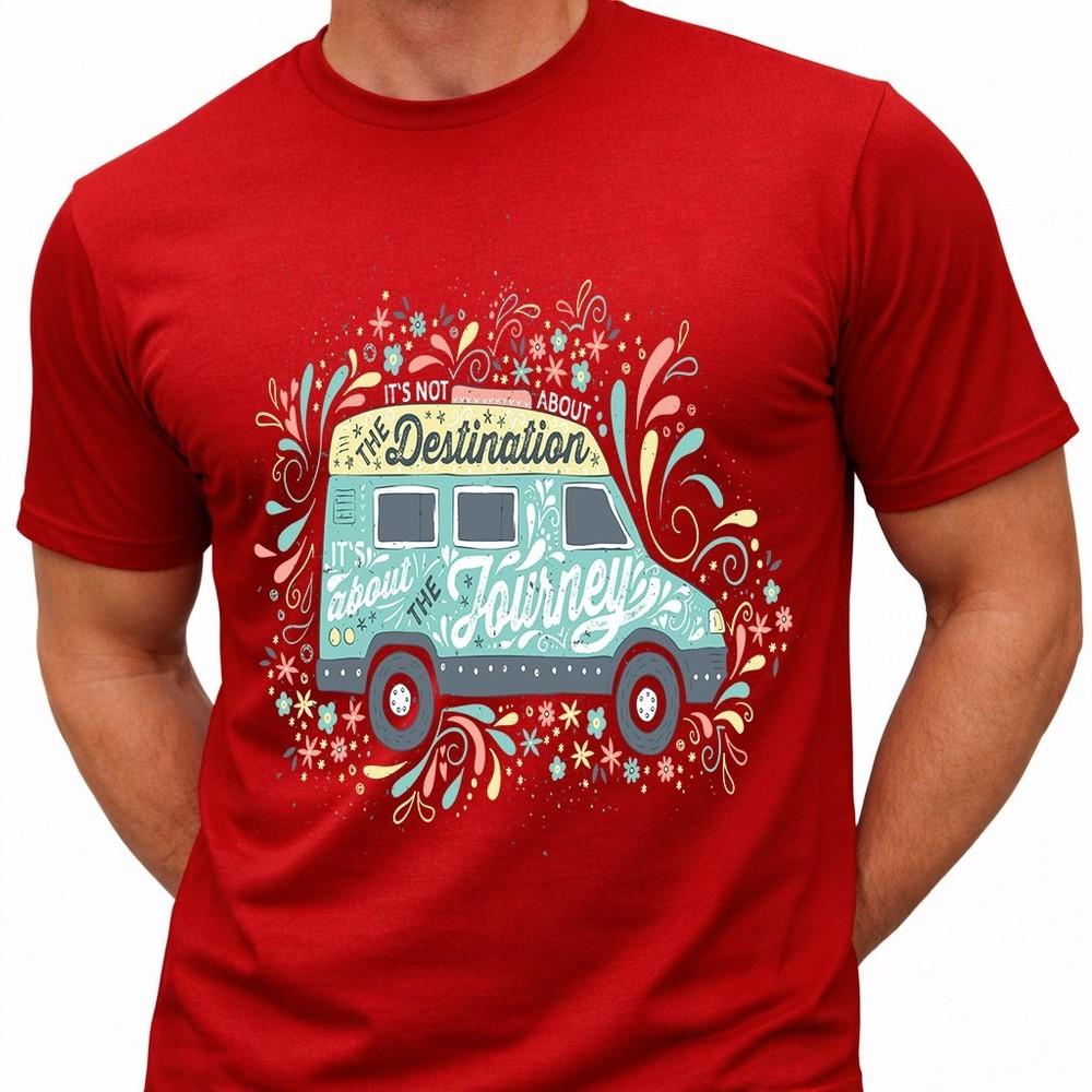 Campervan T Shirt Van Life Graphic Tee It About The Journey Road Trip Travel Top S
