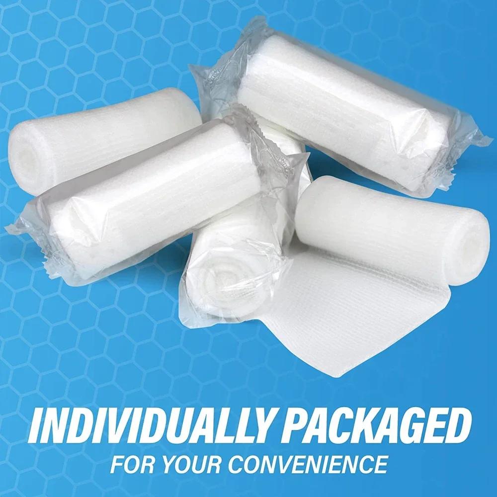 1/3/5/10 Rolls Premium Gauze Rolls, Gauze Bandage - Super Soft Woven Stretch Gauze Bandages For Primary Wound Dressing Support