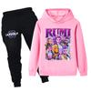 PB1208 Kids Boys Girls Kpop Mira Zoey Rumi Print Long Sleeves Hoodie Pants Trousers Clothes Sets