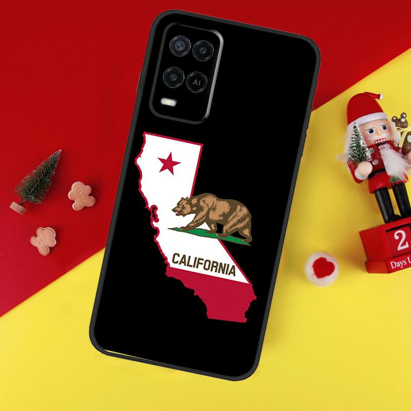 California Flag Case For Oppo A5 A6 Pro A15 A57 A17 A54 A74 A94 A76 A16 A96 A40 A60 A80 A18 A38 A58 A78 A98