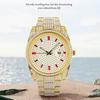 Iced Out Full Diamond Watch for Men Women Luxury Bling Rhinestone Quartz Watch with Date Luminous Hands Waterproof Analog Wrist Watch