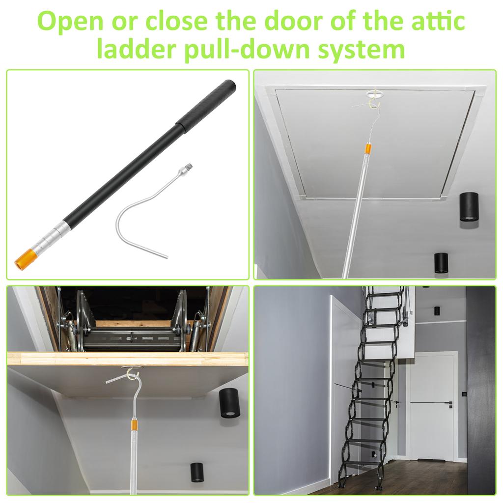 Loftstrapp Dør Nedtrekk Kroksett Bærbar Loftstige Nedfellingssystem Krok Delssett for Enkelt Tau Skifte
