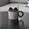 High-color Value Mug with Lid and Spoon Ceramic Coffee Cup High-grade Exquisite Female Milk Cup Office Couple Water Cups
