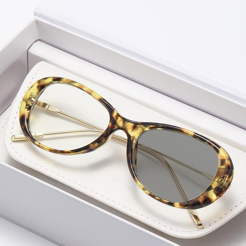 Fashion Design Round Frame Photochromic Myopia Glasses Women Anti Blue Light Color Changing Ner Sight Eyeglasses Minus Sight