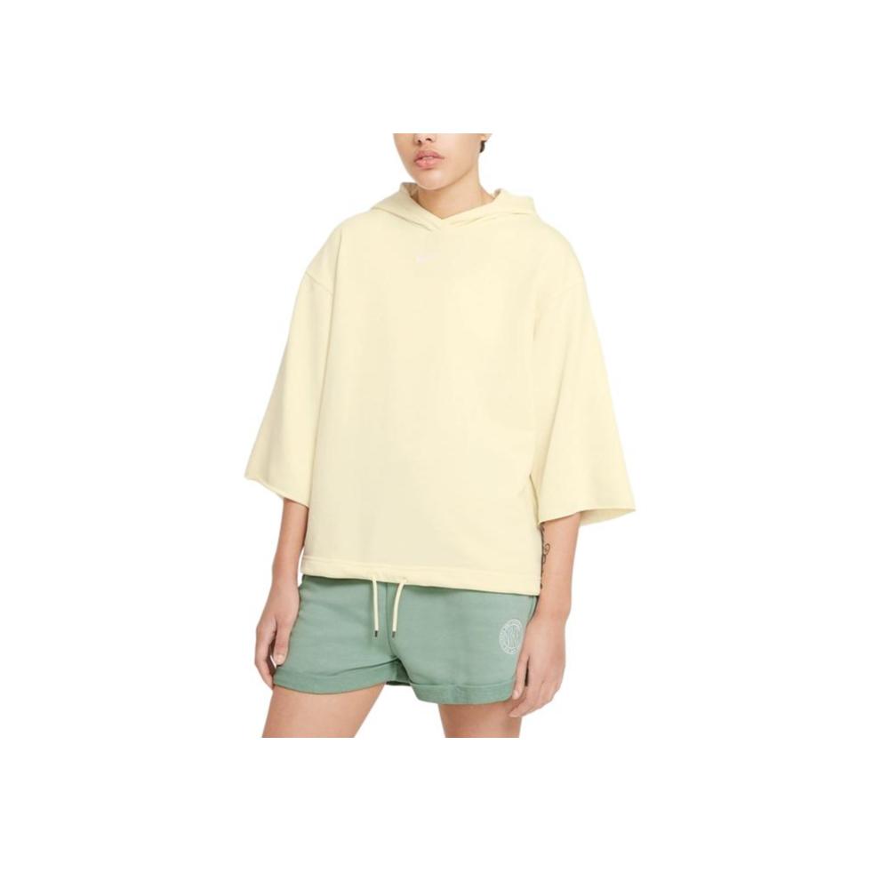 Nike Sportbekleidung Icon Clash Lässiges Kurzarm-Kapuzensweatshirt für Damen Kokosmilch CZ9333-113