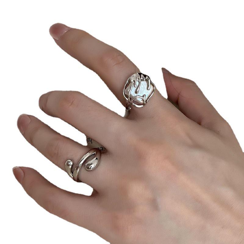 Women's Fashion Geometric Baroque Pearl Ring: Unique Open Index Finger Design