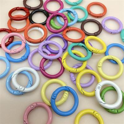 10pcs/Set Metal Round Spring Clasp For Carabiner Snap Hook Spring Keyring Dog Chain DIY Handmade Crafts Bag Luggage Accessories