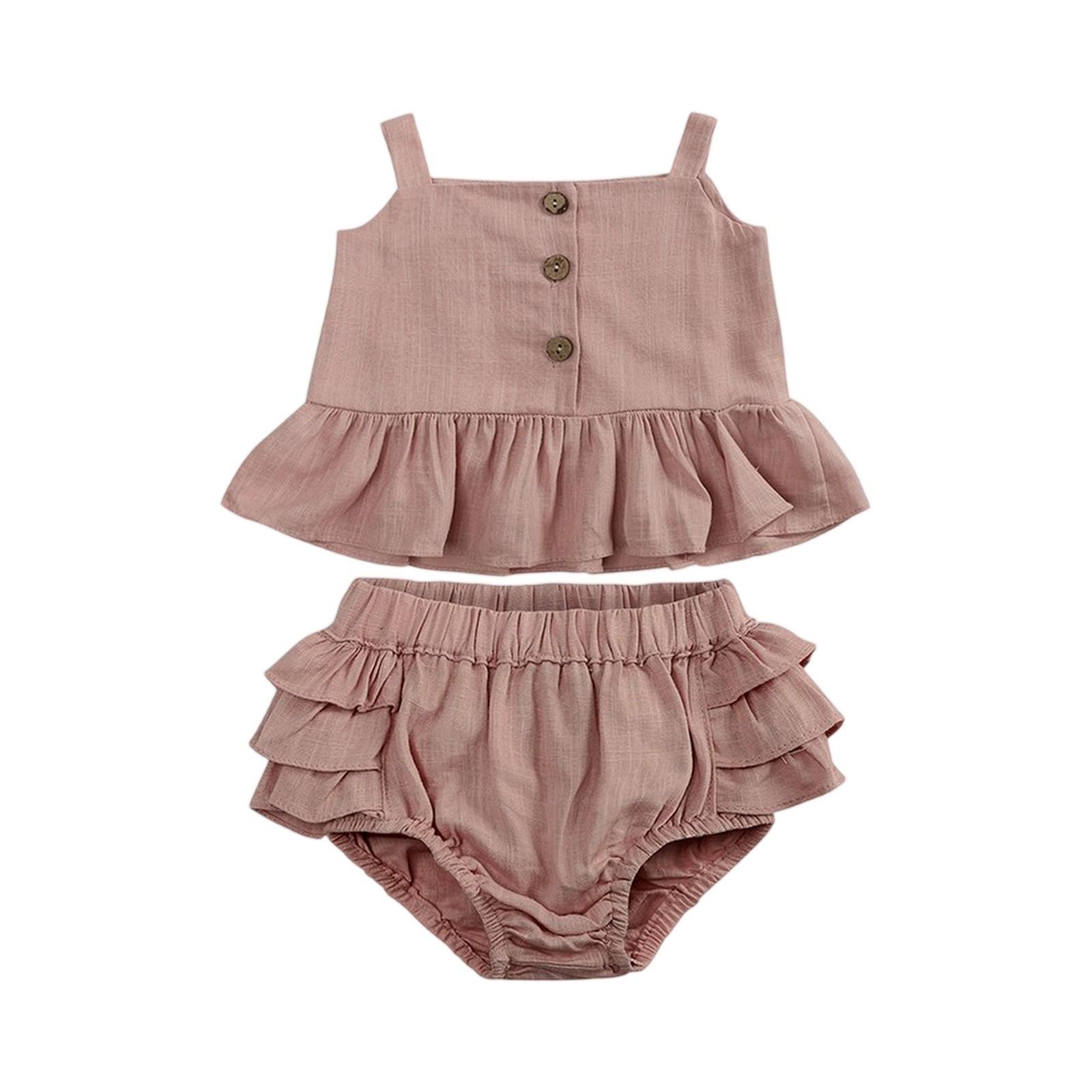 

Girls Summer 2-Piece Set - Sleeveless Top & Floral Shorts Outfit 80 розовый