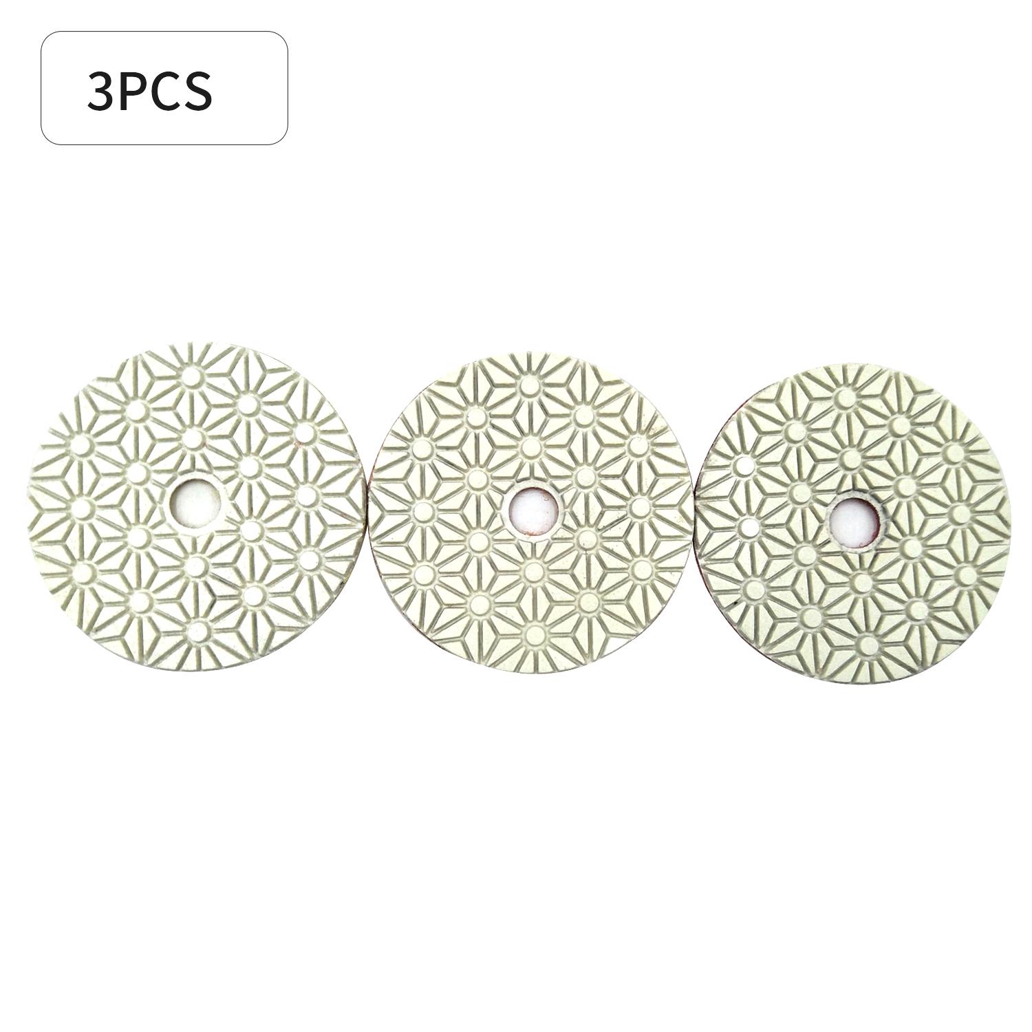 

3 шт./компл., 4 дюйма, 100 мм, сухие/влажные алмазные 3-ступенчатые полировальные подушечки, алмазный гранит бежевый