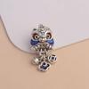 Blue Cute Small Pendant   Lion Dancing Tassel Necklace Chinese Style Copper Coin Design Banquet Couple Jewelry Gift