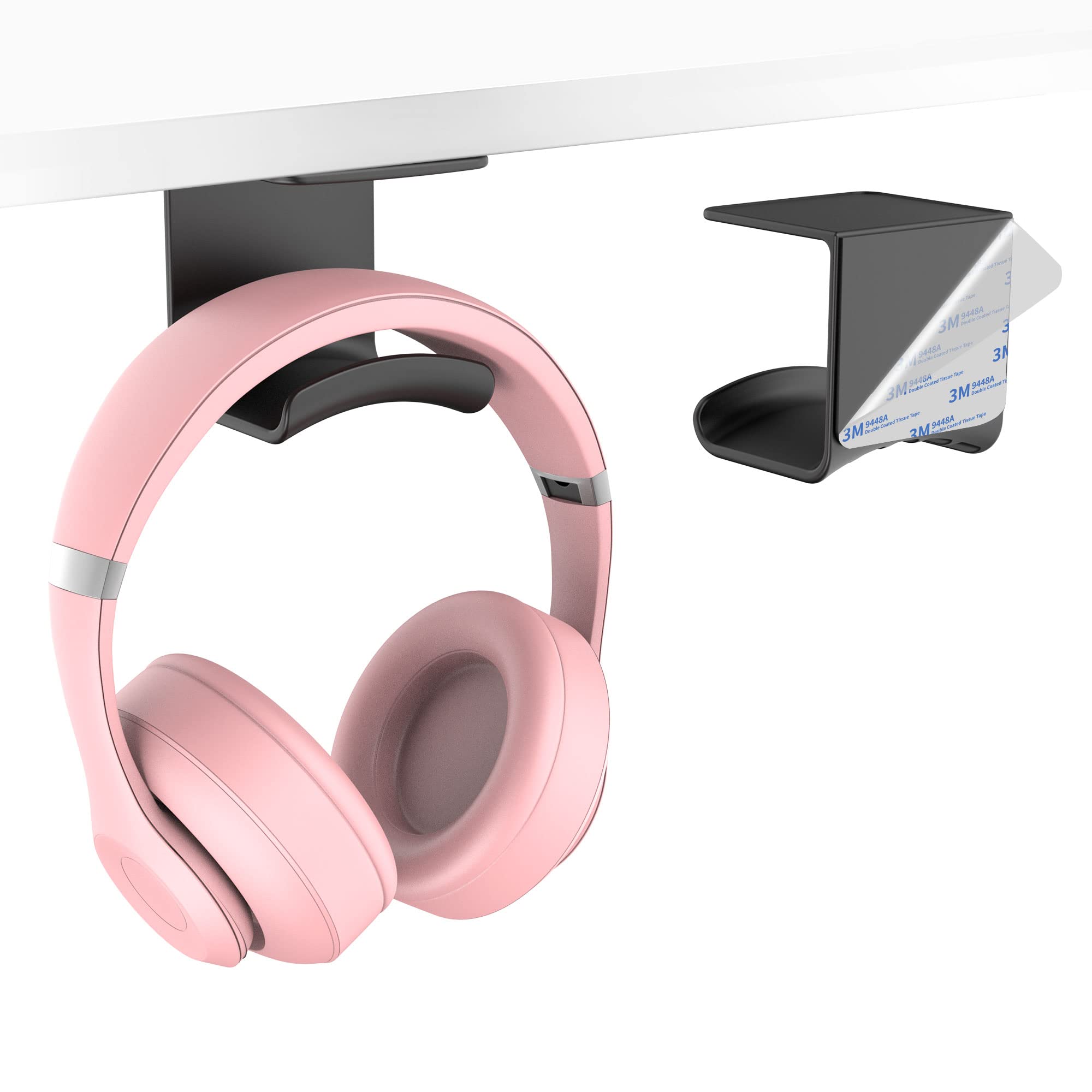 

Cozycase Headphone Wall Mount Desktop Headphone Hanger Strong Drilling Stylish Headphone Cable Wireless Wired Earphone Black Load Capacity Stand, -