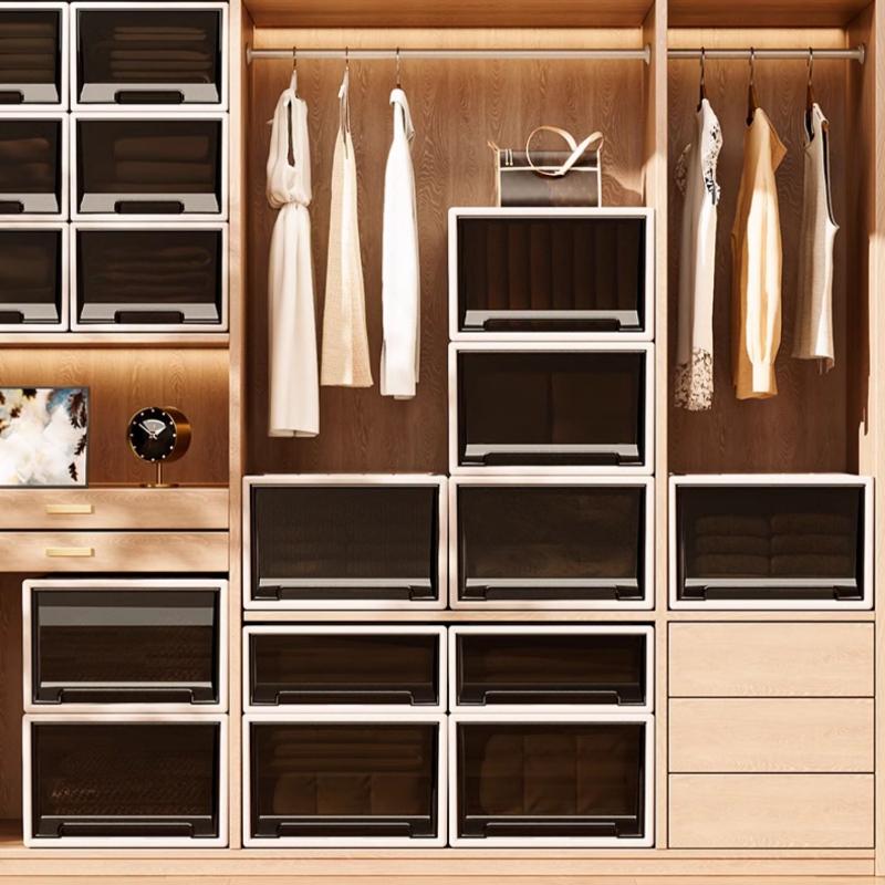 Deep Drawer Stackable Plastic Wardrobe Organizer Durable Closet Storage Container Clothes Sorting Cabinet for Home Organization