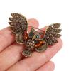 Temperament Vintage Owl Brooch Owl Shape Ancient Bronze Owl Corsage Rhinestone Owl Shape Pin  Women