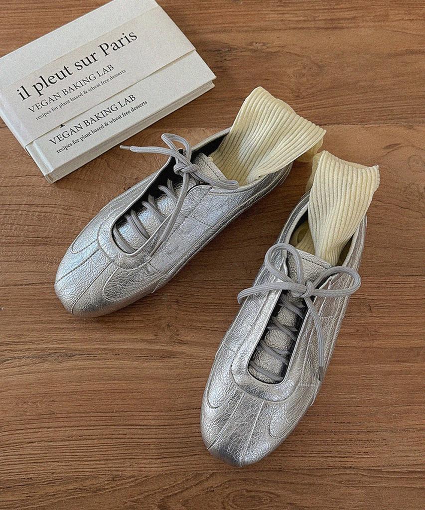 Moodnple Lucasia Silver Crack Sneakers