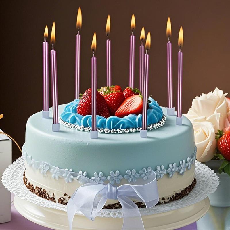 6pcs Metal Gold Birthday Candles DIY Colorful Cake Decorations Wedding Birthday Party Baby Shower Supplies Cake Candle Toppers