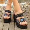 Wedge heel slippers women wear new muffin thick bottom fashion cool slippers