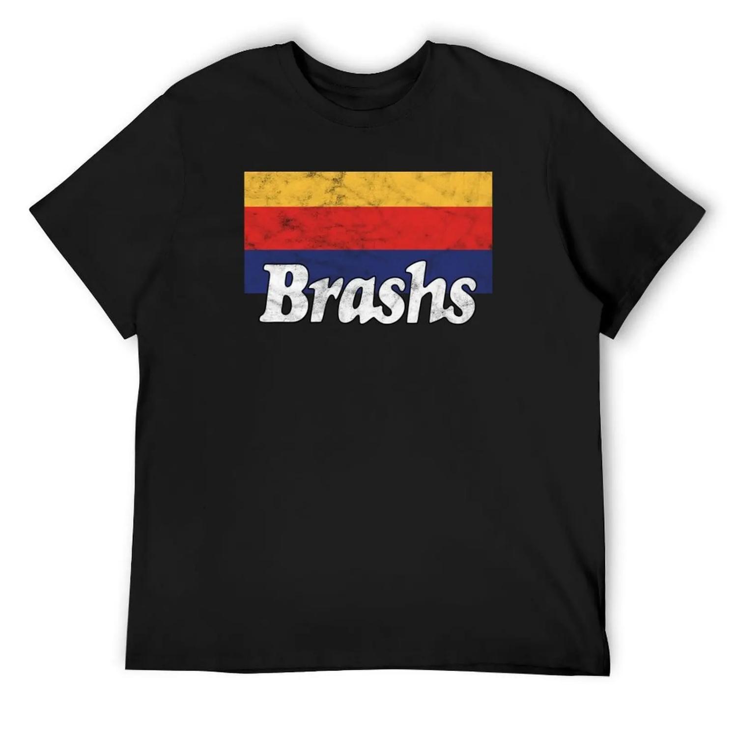 Brashs (Vintage Worn Look] T-Shirt cotton graphic tees plain summer top Personalized t-shirt sweat shirts, men S