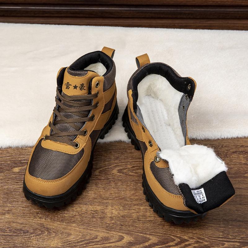 Men's snow boots winter velvet thickened warm men's cotton shoes high-top thick-soled Martin cotton boots casual tooling cotton boots