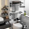 Bathroom Rack No Punching Space Aluminum Towel Rack Toilet Toilet Storage Towel Rack Bathroom