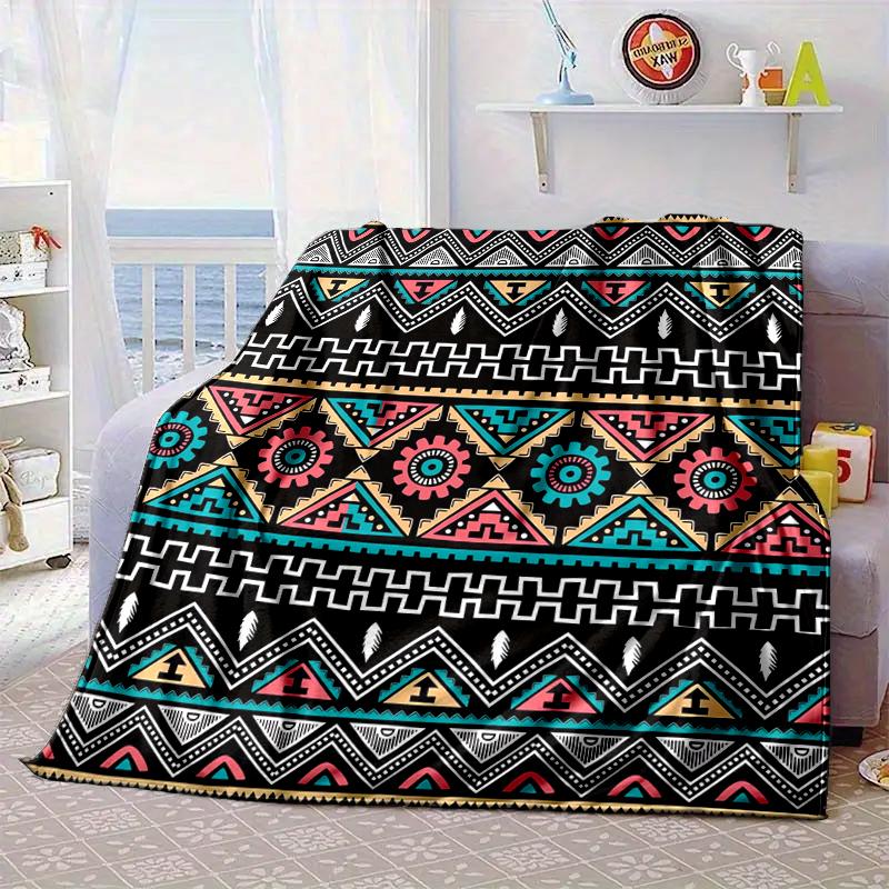 Coperta con motivo nativo americano Coperta in flanella per letto, divano, Campeggio, Escursionismo, Essenziali per picnic, regalo per la famiglia Regali per fan
