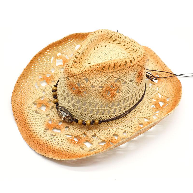 Scenic Outdoor Beach Ethnic Style Western Cowboy Hat Sunscreen Sunshade Straw Hat Jazz Top Hat Hat