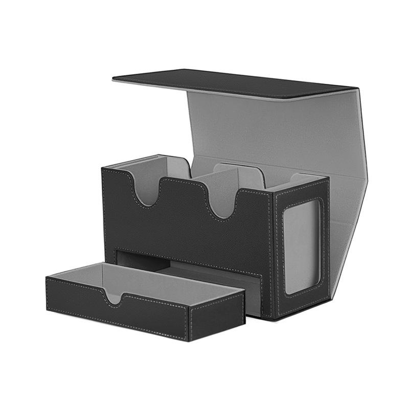 PU Magnetic Dual-Sided Card Display with Dice Drawer for Trading & Star Cards