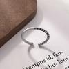 Retro Thai Silver Twisted Bead Clasp Open Ring - Korean Style Creative Jewelry