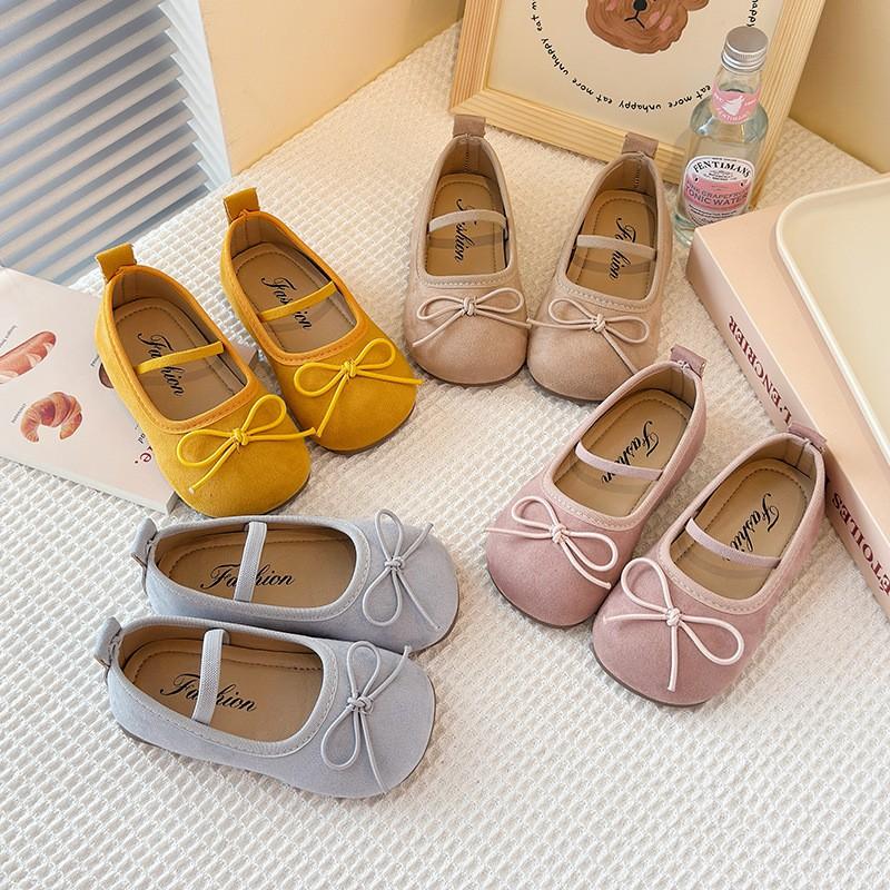 Girls Mary Jane Shoes 2026 Soft Sole Bow Decorated Princess Flat Toddlers 4-6 Years