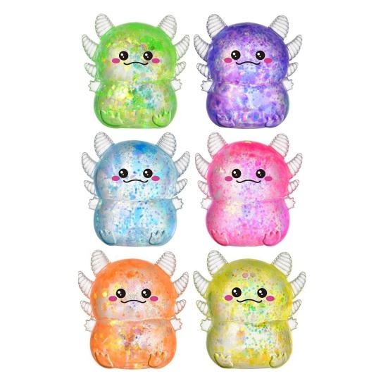 Axolotl Squeeze Toy Set, Stress Relief Toys for Adults Kids, Soft TPR Slow Rising Sensory Squeeze Balls for Anxiety Relief, Classroom Prizes Birthday