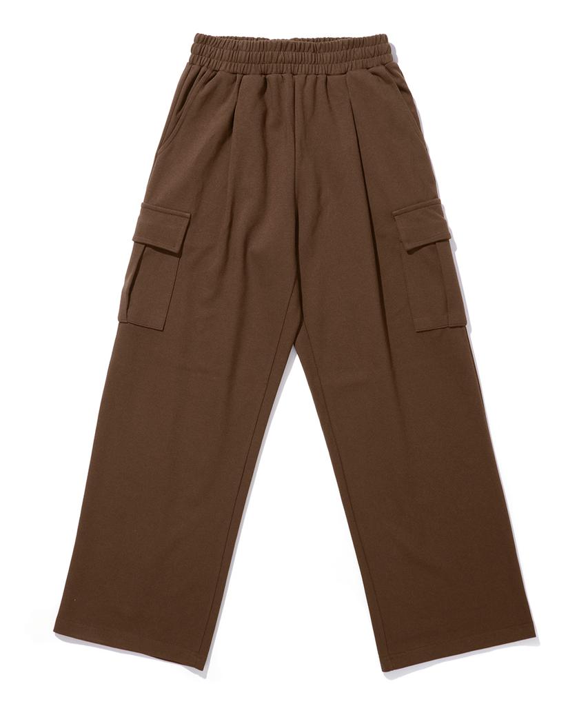 GAKKAI UNIONS One-Pleat Wide Sweatshirt Cargo Pants Brown