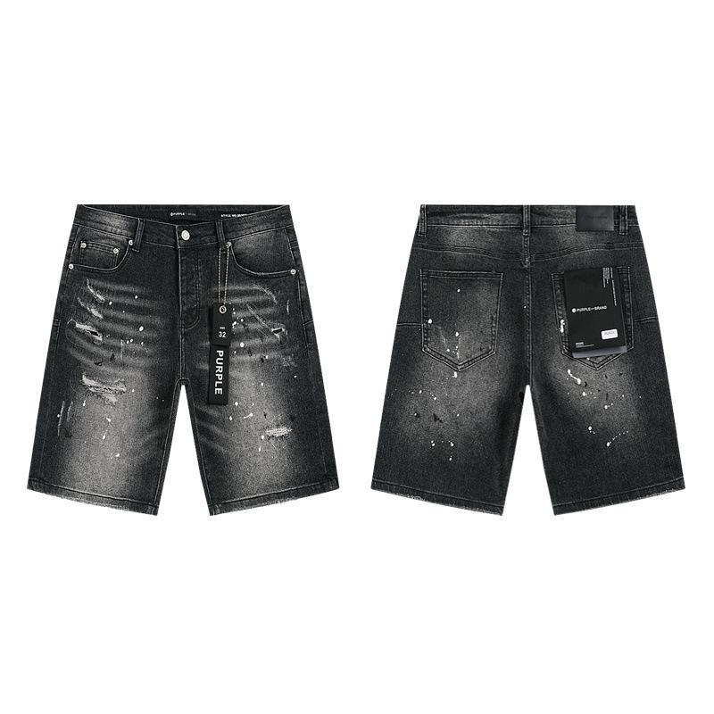 Trendige Marke PURPLE BRAND JEANS Europäische und amerikanische High-Street-weite vielseitige Jeans-Shorts für Männer und Frauen