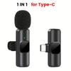 New Wireless Lavalier Microphone Portable Audio Video Recording Mini Mic for iPhone Android Live Broadcast Gaming Phone Mic