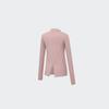 Huit Mock Neck Long Sleeve Tee With Side Slit Htwtl3k08t