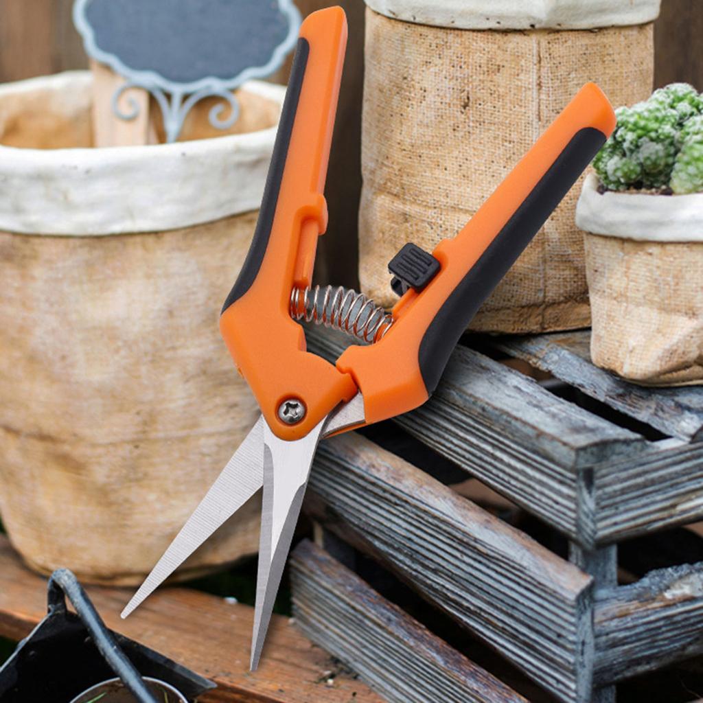 Trimming Scissors With Spring-Loaded Easy Cutting Electrical Cable Notch For Tree Branch Hedge