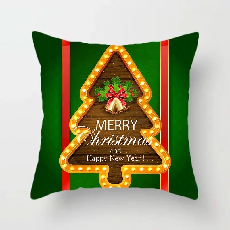 Christmas Themed Pillowcases Car Accessories Office Santa Claus Living Room Sofa Home Pillowcases