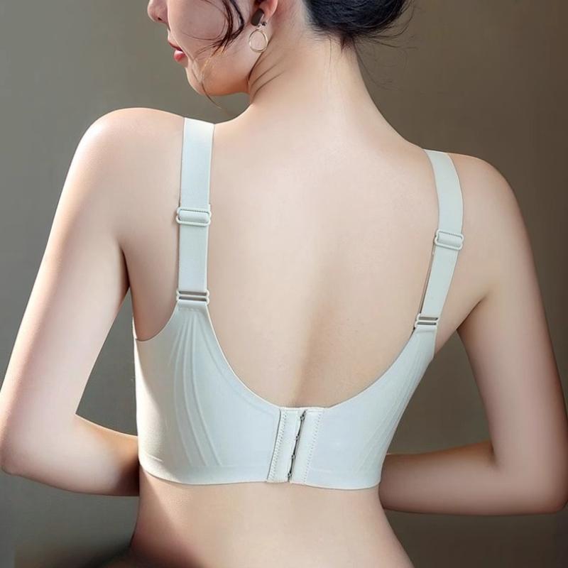 Women's Seamless Tank Top Bra Comfortable Push-Up Bra with Side Gathering Plus Size Bra