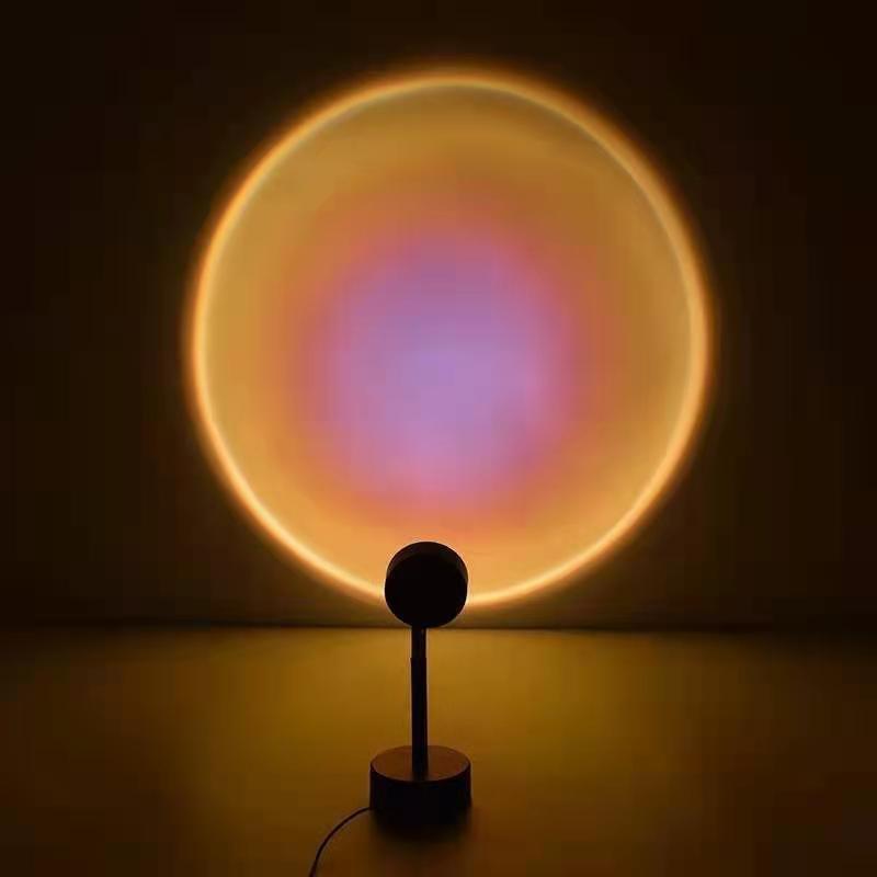 USB Sunset Rainbow Projector Atmosphere LED Night Light Home Coffee Shop Live Background Wall Decoration Projection Table Lamp