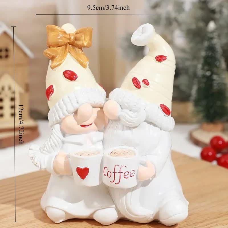 

Resin Two-person Dwarf Drinking Coffee Ornaments Home Decoration Desktop Creative Gift Crafts белый