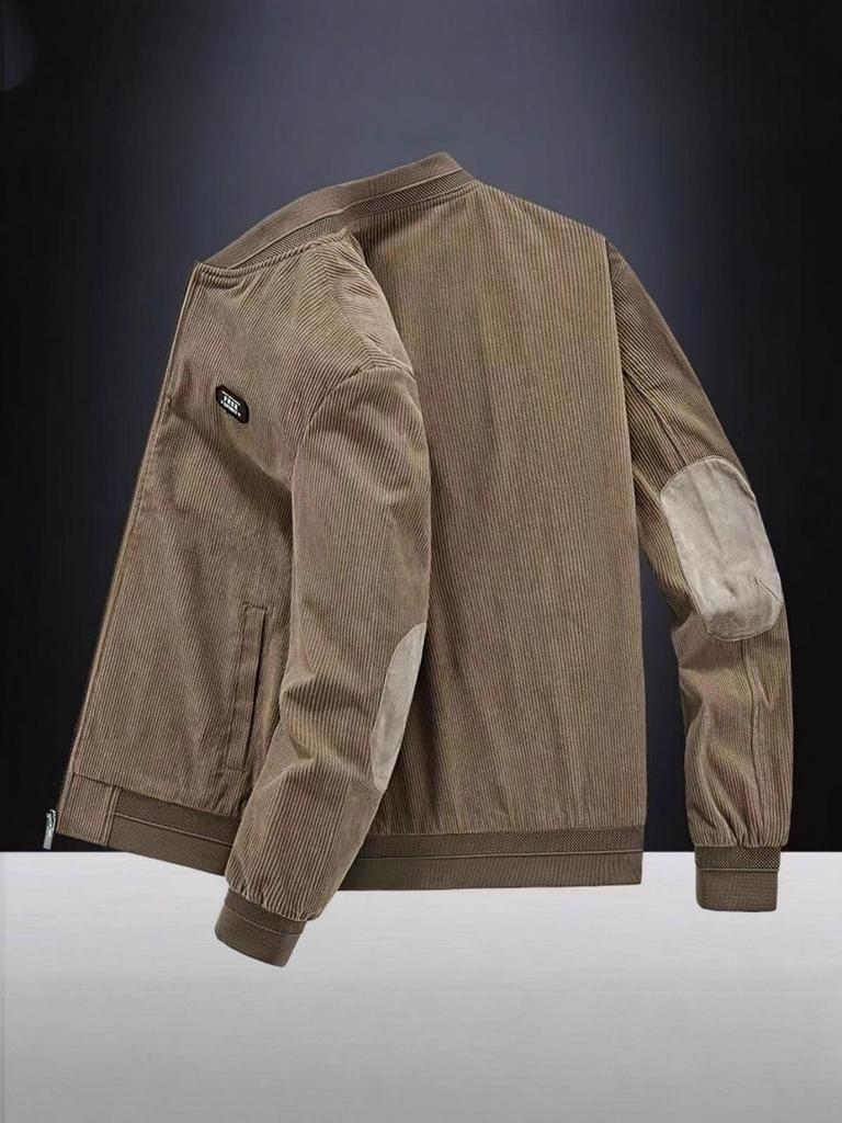 Men's Winter Corduroy Baseball Collar Jacket - Retro, Casual, Loose Fit, Plus Velvet Thickened