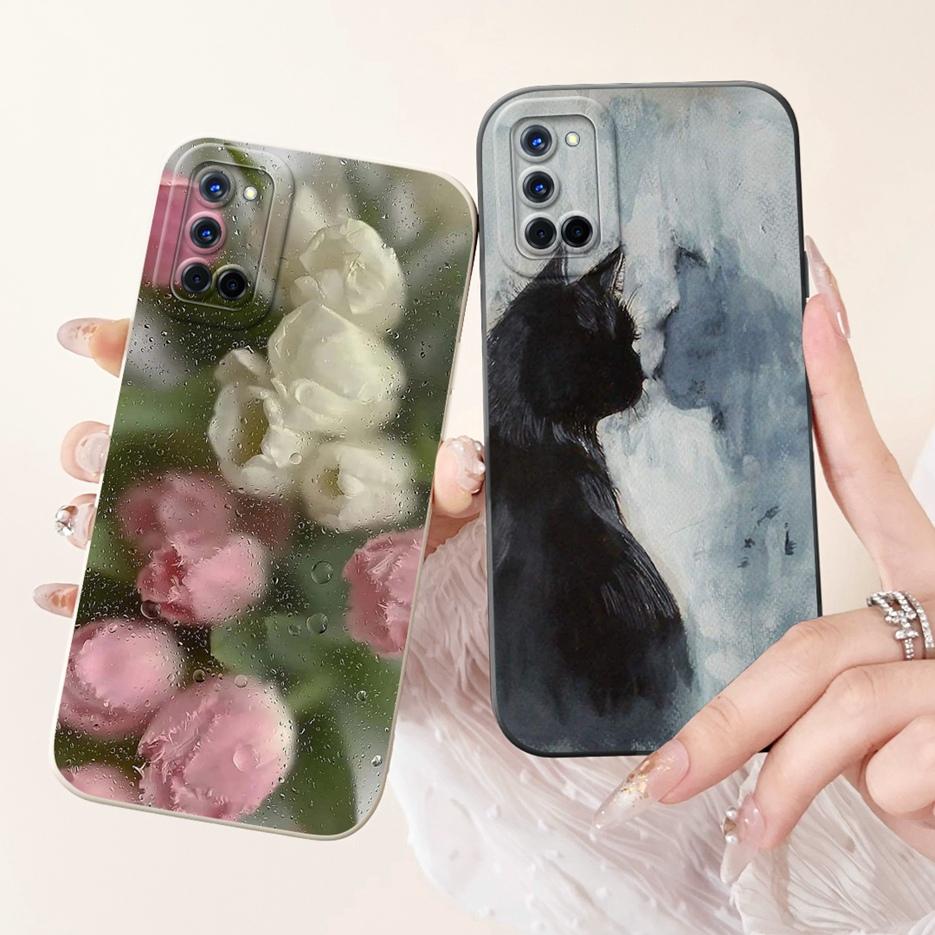 For Oppo A52 A72 A92 Case Stylish Flowers Cute Painted Cover Soft TPU Matte Phone Case For Oppo A92 A 52 72 OppoA52 OppoA72 Bags